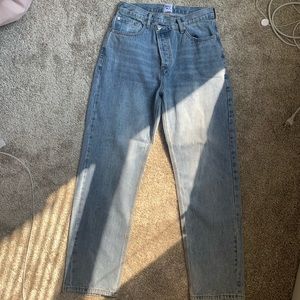 Holly Asymmetric Straight leg light wash denim